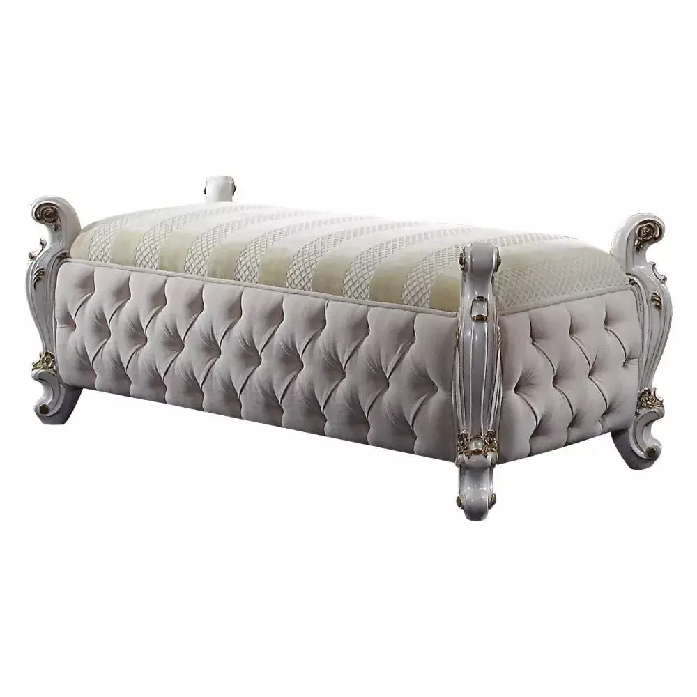 Picardy - Bench - Fabric & Antique Pearl