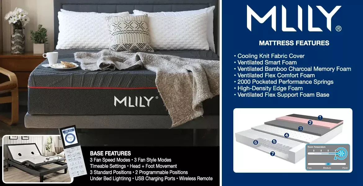 Power Cool by MLILY Mattress/Base set - Medium PLUSH