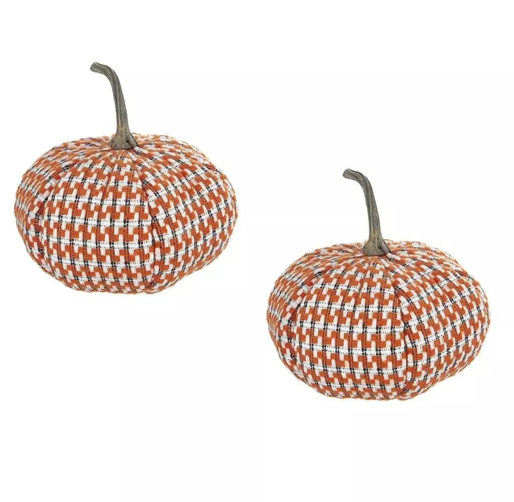 Pumpkin Ornament Decor For Holiday Harvest Festival Fall Festival & Thanksgiving (Set of 2) - Dark Brown