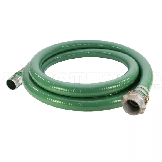 PVC Water Suction Hose Assembly - 1-1/2" ID X 20' Green