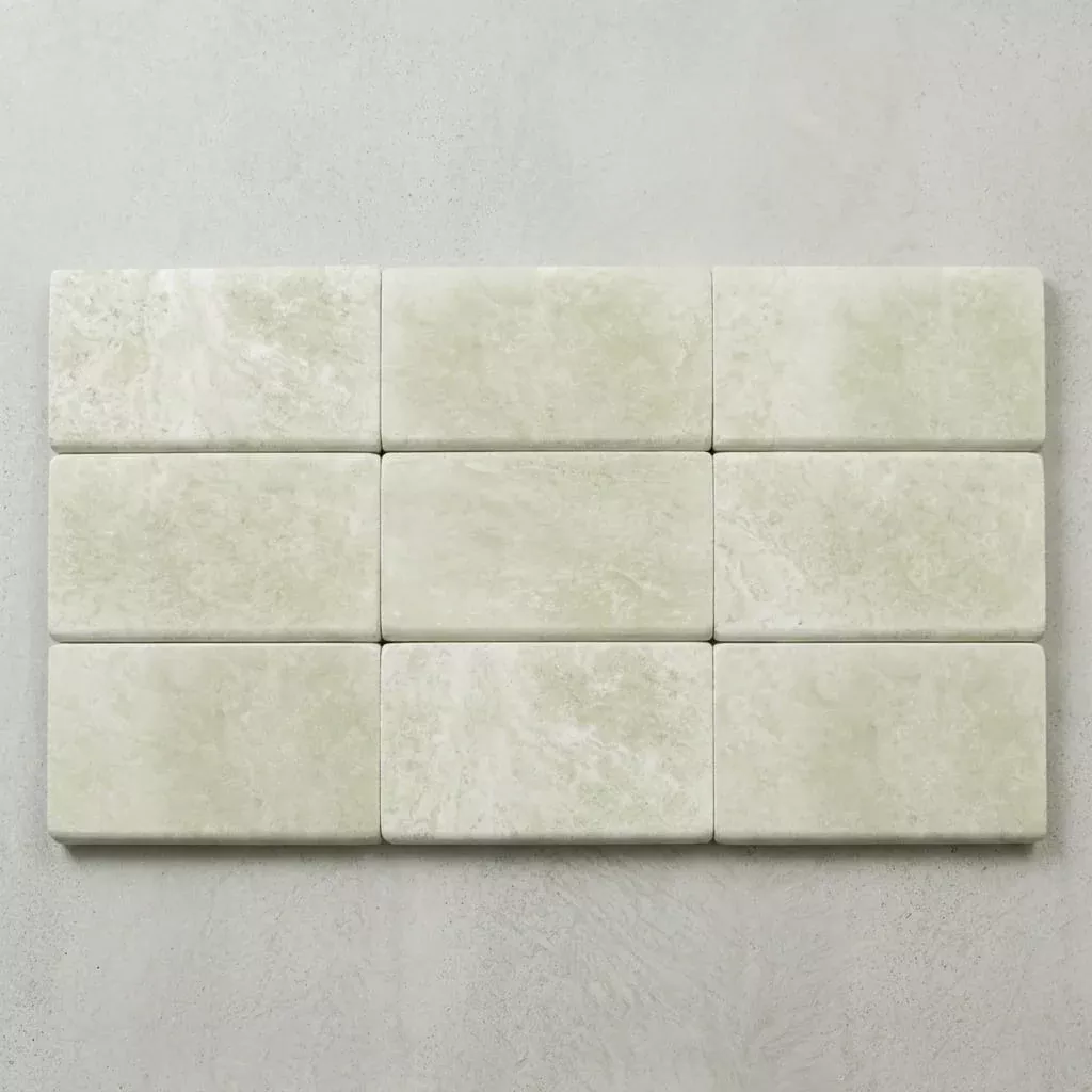 QDI Light 6x12 Tumbled Travertine Single Bullnose Pool Coping