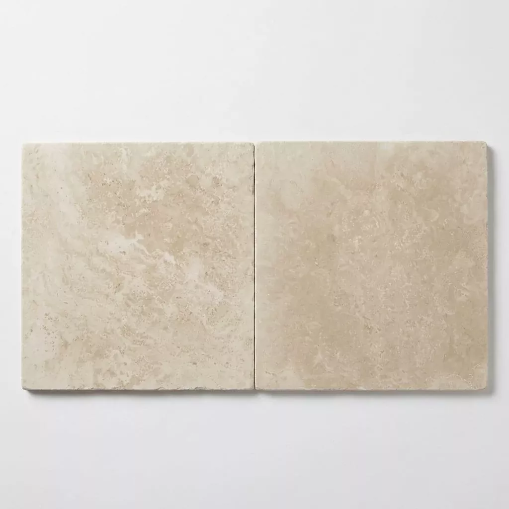 QDI Light Beige Travertine Paver 24x24 Tumbled 1.25 inch