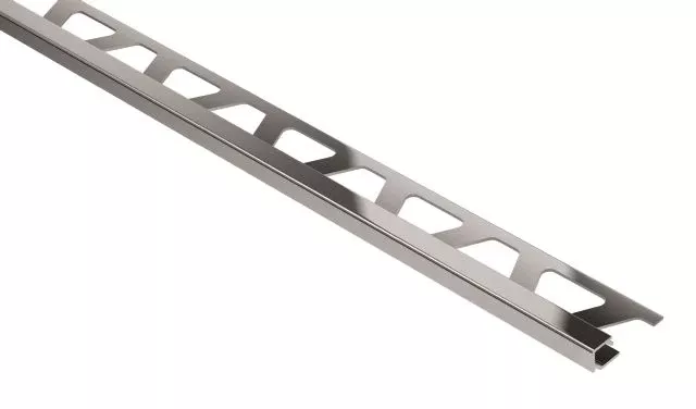 Quadec Square Edge Metal Tile Edging Trim - Polished Chrome Anodized Aluminum