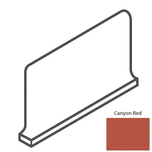 Quarry Tile Canyon Red Quarry Floor & Wall Trim - 5" x 6" Cove Base Outcorner Right