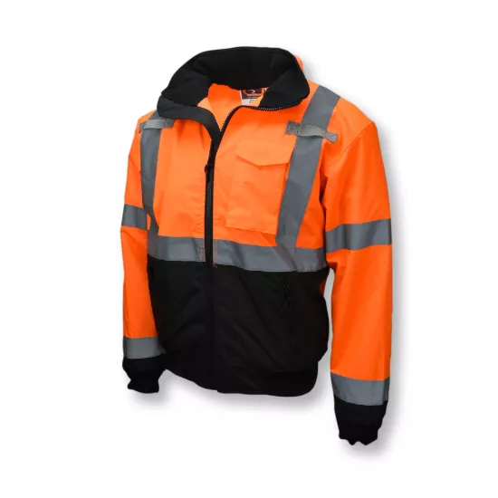 Radians Class 3 Two-in-One High Visibility Bomber Safety Jacket - Orange/Black Bottom - Size 4X