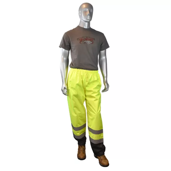 Radians Class E Sealed Waterproof Safety Pants - Hi-Vis Green - Size 5X-6X