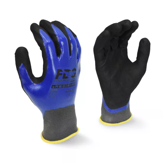 Radians FDG Coating Full Dipped Waterproof Nitrile Work Glove - Size XL - Priced per pair