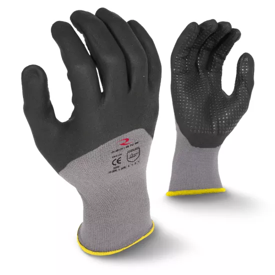 Radians / Foam Dipped Dotted Nitrile Glove - Size L - Priced per pair