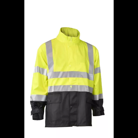 Radians High Visibility Rainwear Jacket - Hi-Vis Green / Black - Size 3X