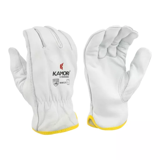Radians KAMORI White Grain Goatskin Driver - Size M - Priced per pair