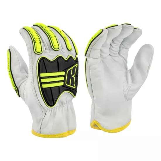 Radians KAMORI White Grain Goatskin Driver with TPR - Size L - Priced per pair