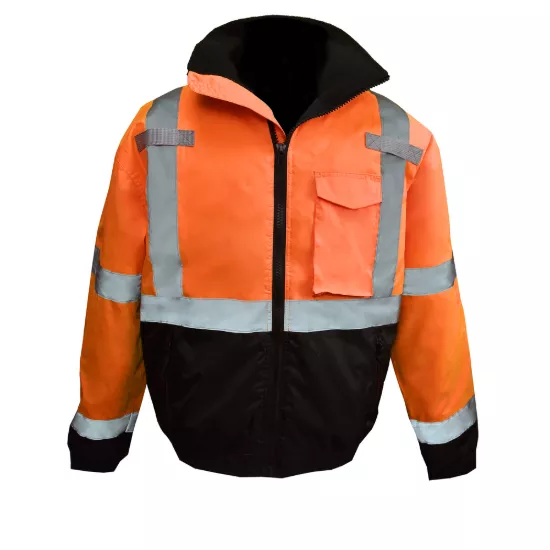 Radians Type R Class 3 Weatherproof Bomber Jacket with Quilted Liner - Hi-Vis Orange - Size XL
