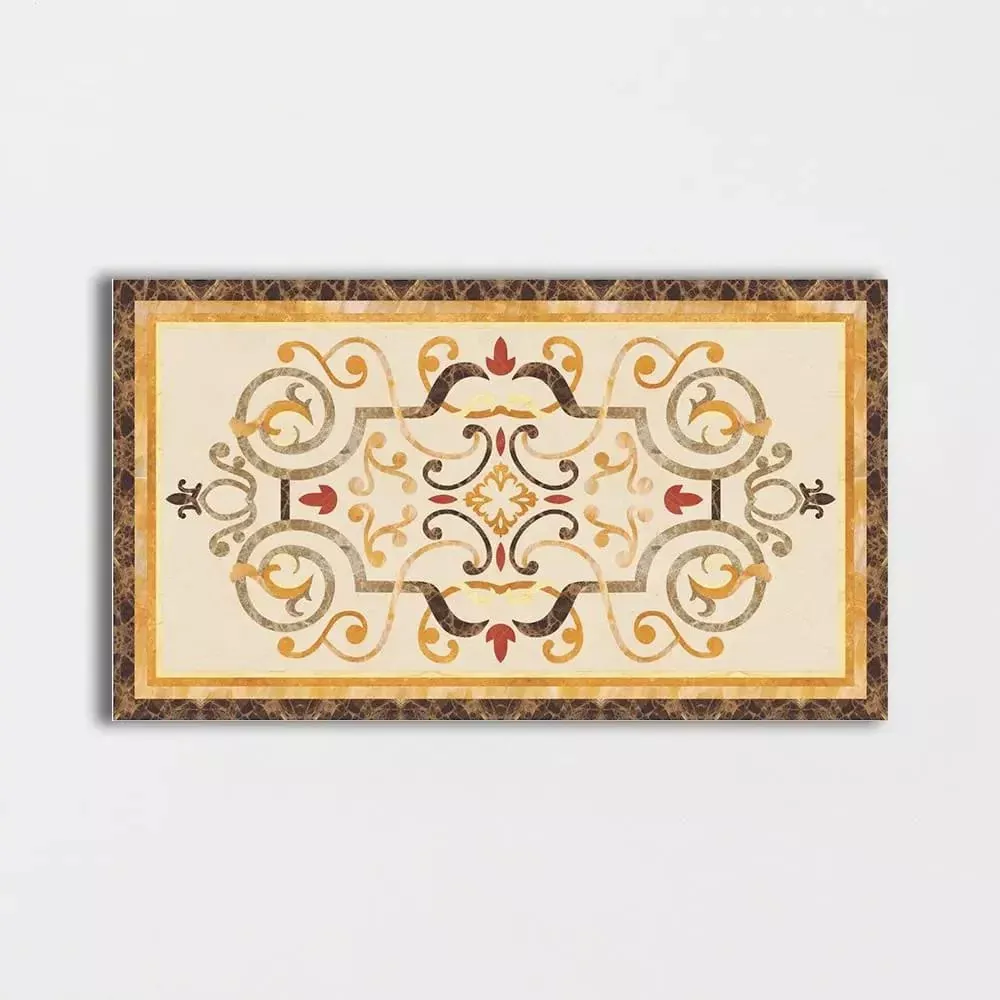 Rectangular Aluminum Backed Multi Finish Danbury Marble Medallions 4x6