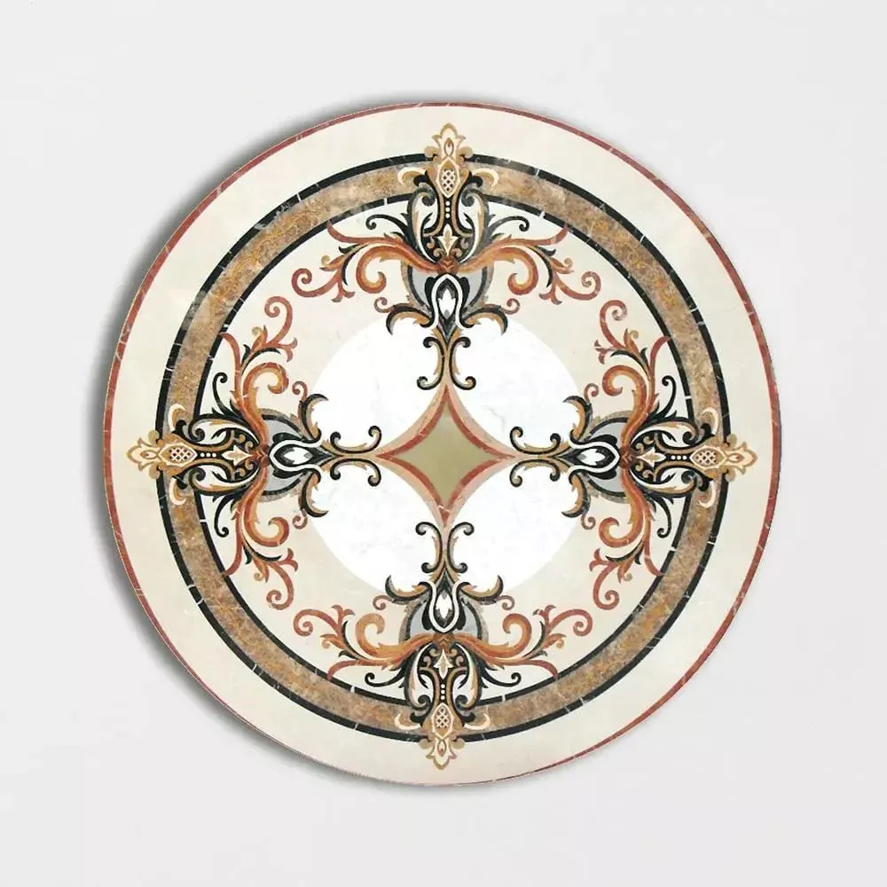 Round Aluminum Backed Multi Finish Monroe Marble Medallions 36