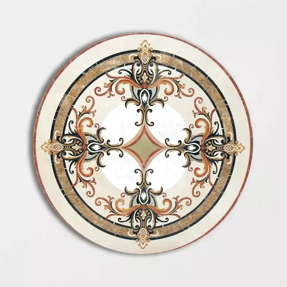 Round Aluminum Backed Multi Finish Monroe Marble Medallions 48