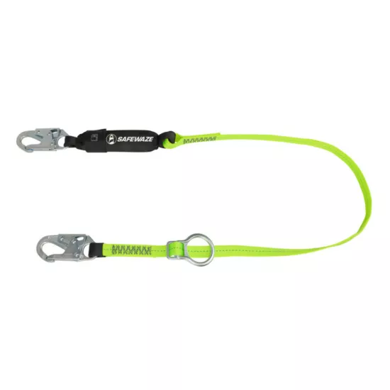 Safewaze Pro 6' Tie-Back Energy Absorbing Lanyard - Adjustable Ring