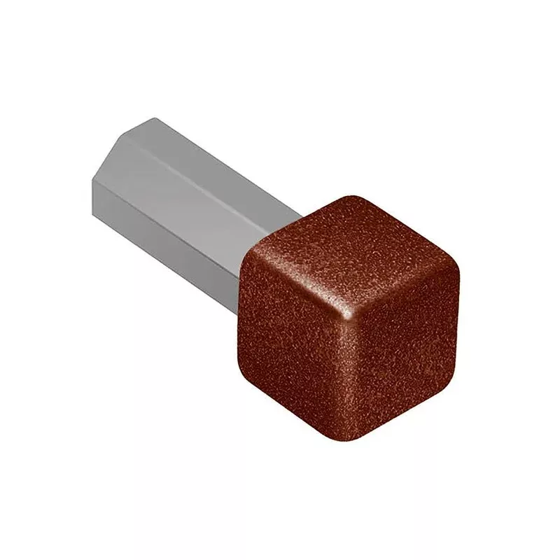 Schluter Rondec In Corner 7/16in. Aluminum Rustic Brown