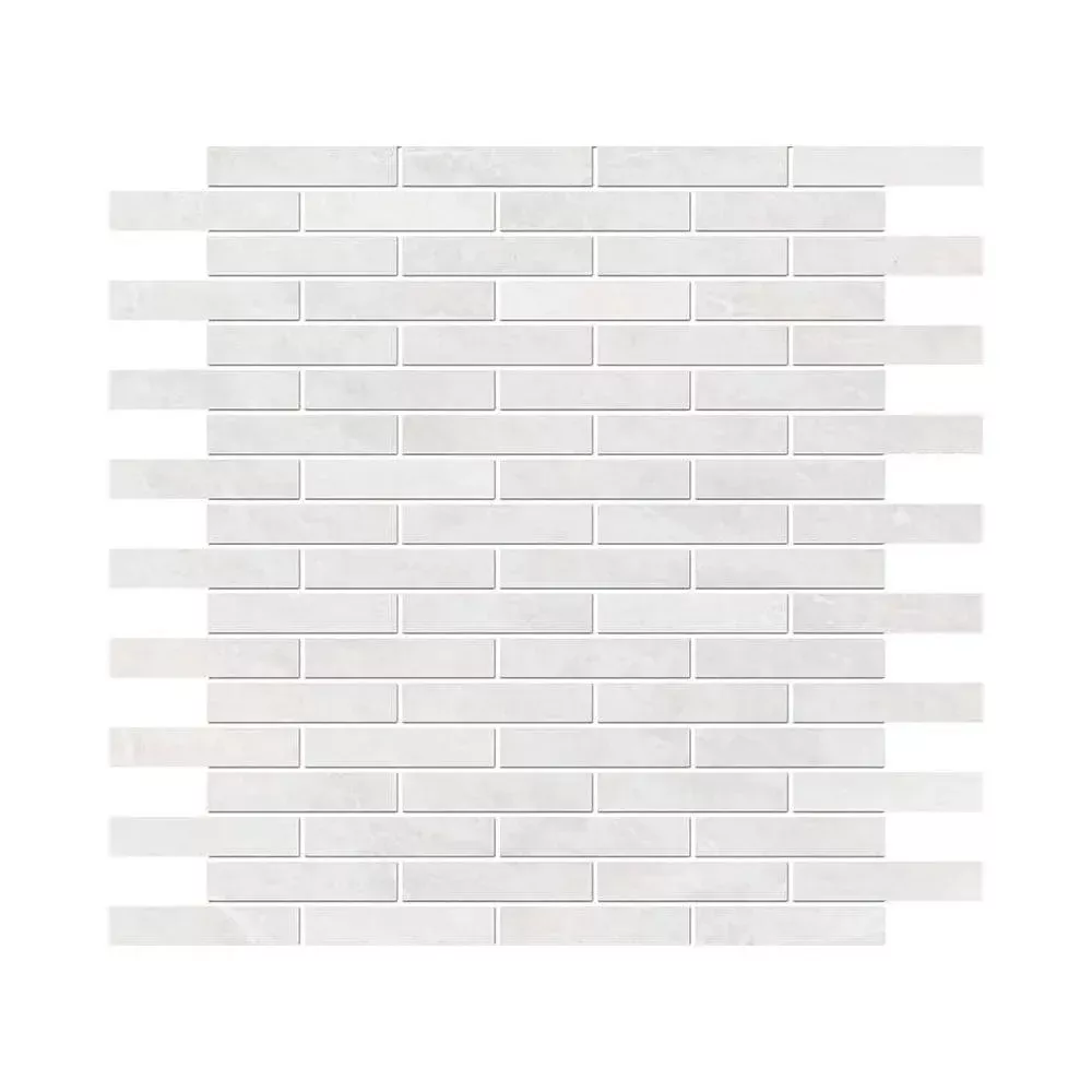 Siberian White Polished 5/8x3 Marble Mosaics 12x12