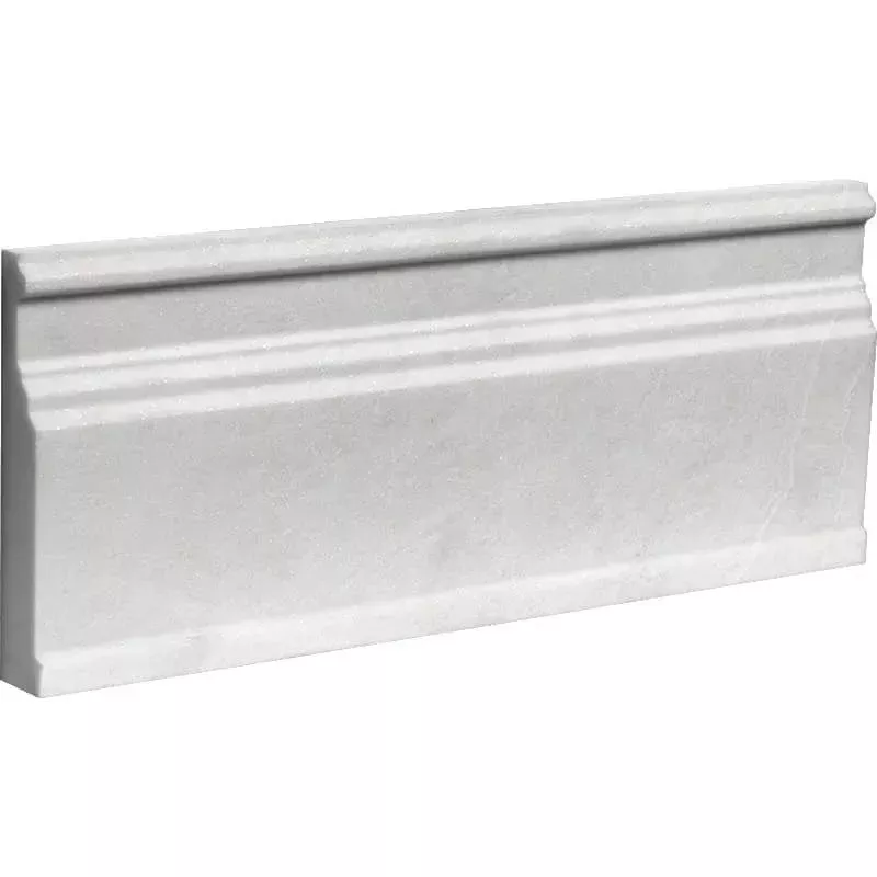 Siberian White Polished Modern Base Marble Moldings 5 1/16x12
