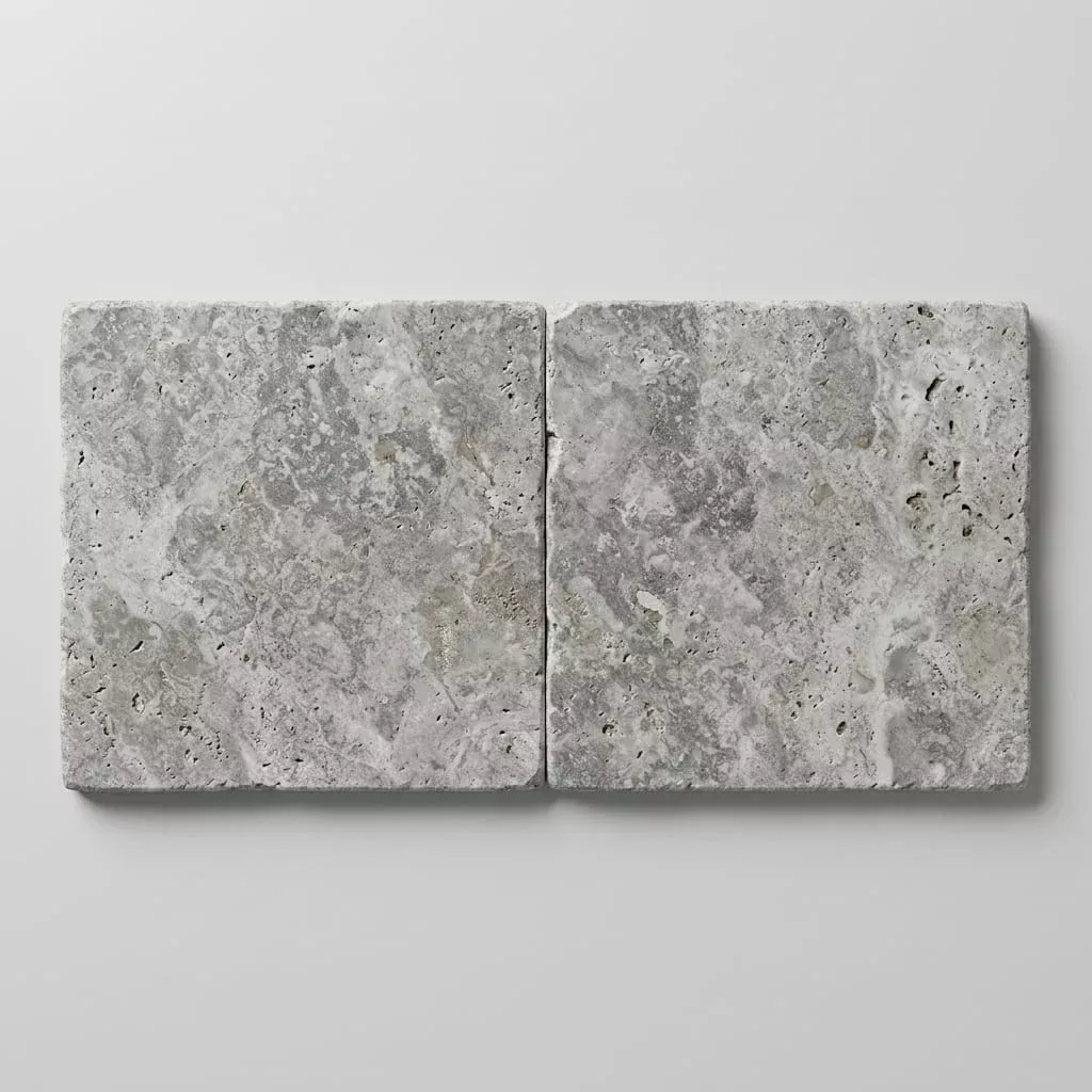 Silver Travertine Paver 24x24 Tumbled 1.25 inch