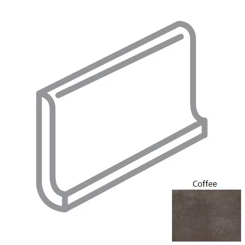 Simply Modern Coffee Porcelain Wall Trim - 6" x 12" Cove Base