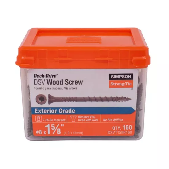 Simpson DSVT - #8 x 1-5/8" DSV Tan T25 Wood Screw - 160/box