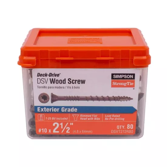 Simpson DSVT - Deck-Drive DSV Wood Screw #10 x 2-1/2" Tan - 80/box