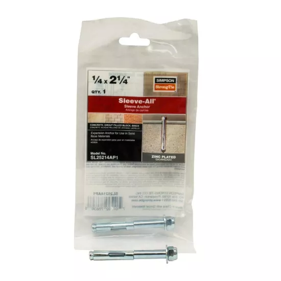 Simpson Sleeve All Acorn Sleeve Anchor - 1/4" x 2-1/4" - 500/box