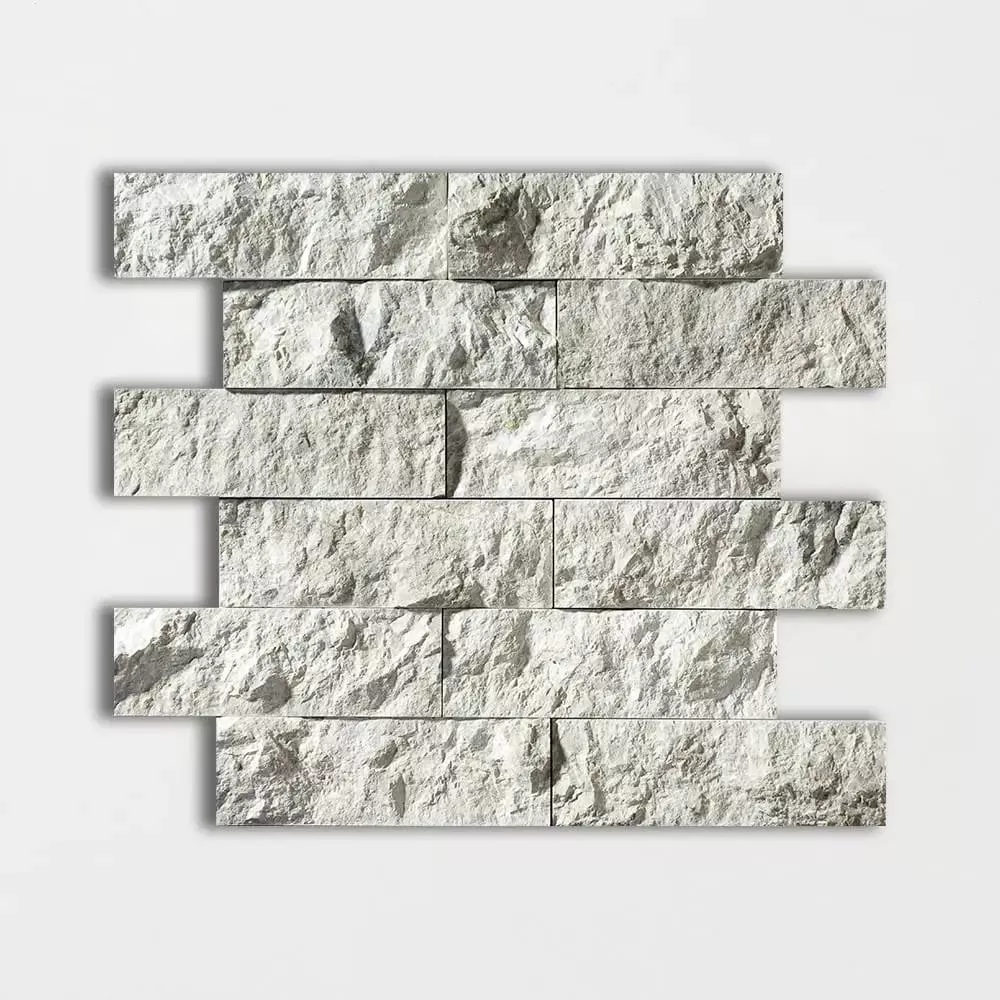 Sky Blue Rock Face 2x6 Marble Mosaics 12x14
