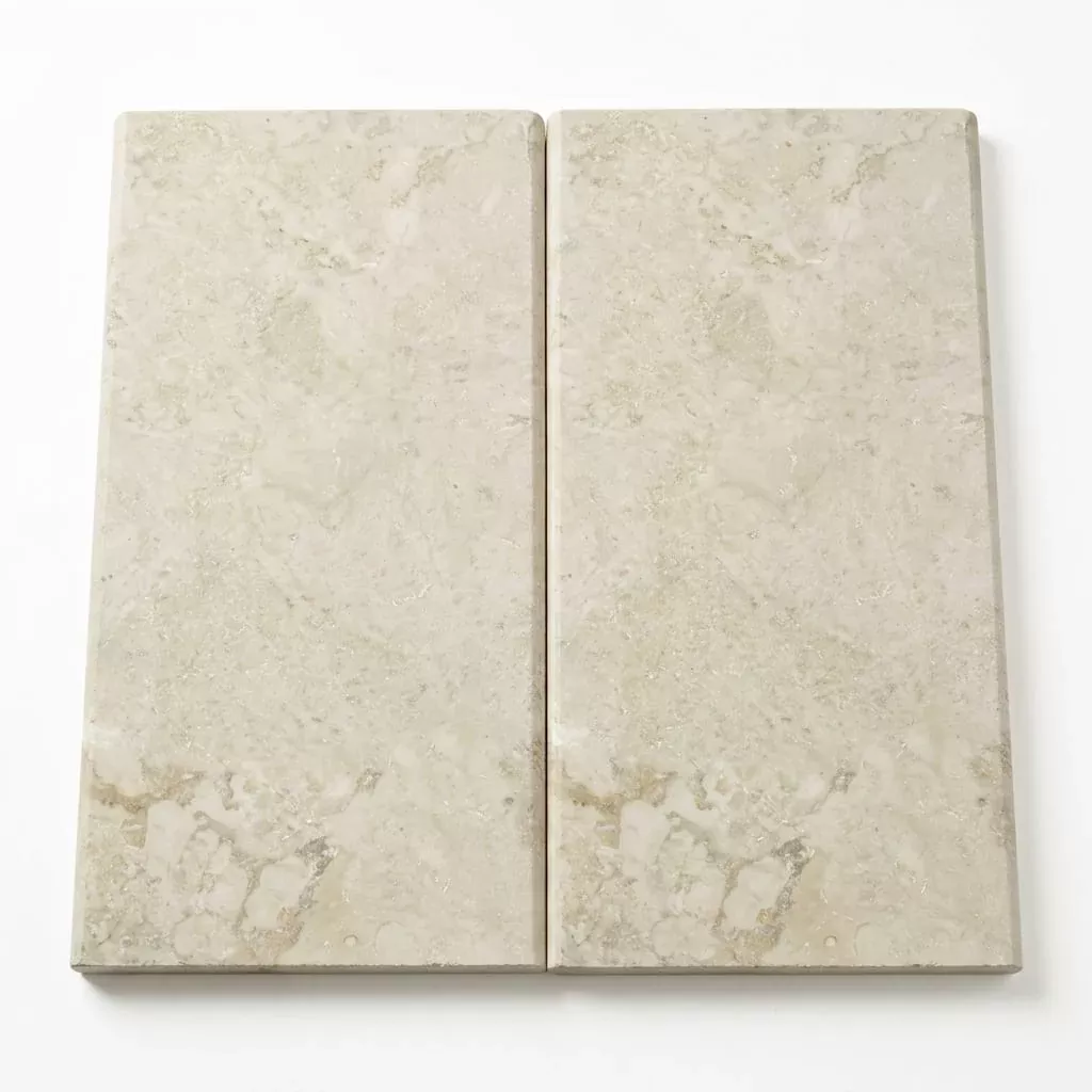 Sonoran Pearl Marble Coping 12x24 Tumbled Bullnose1.25 inch