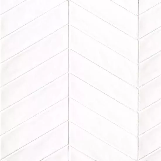 Sorrento Bianco Chevron Right Glossy 2.5x10 CeramicTile