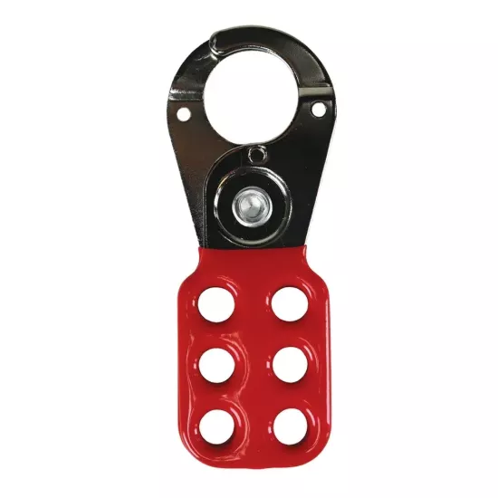 Steel Hasp 1 inch Opening Red Vinyl-Coated