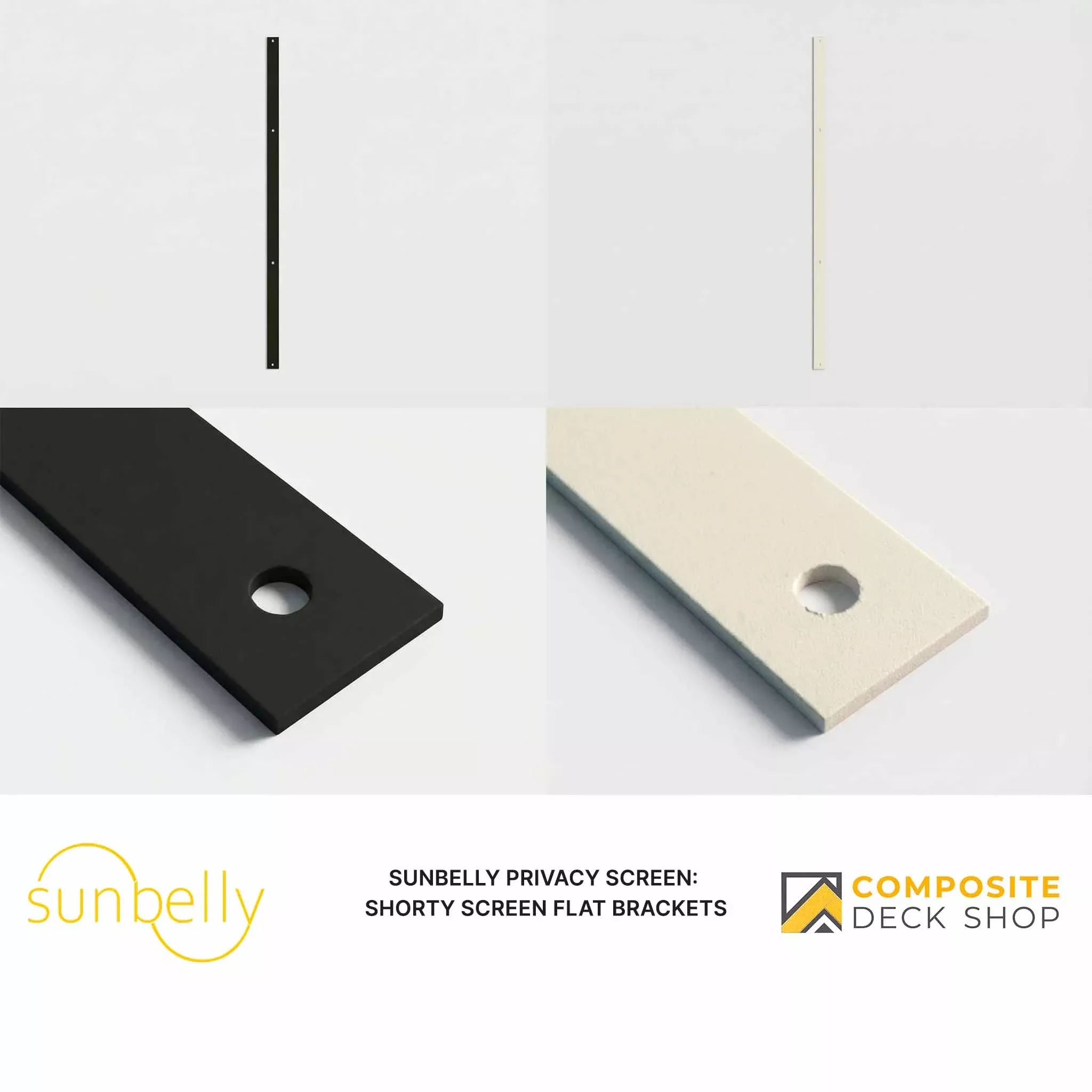 Sunbelly Privacy Screen - Shorty Screen Flat Brackets