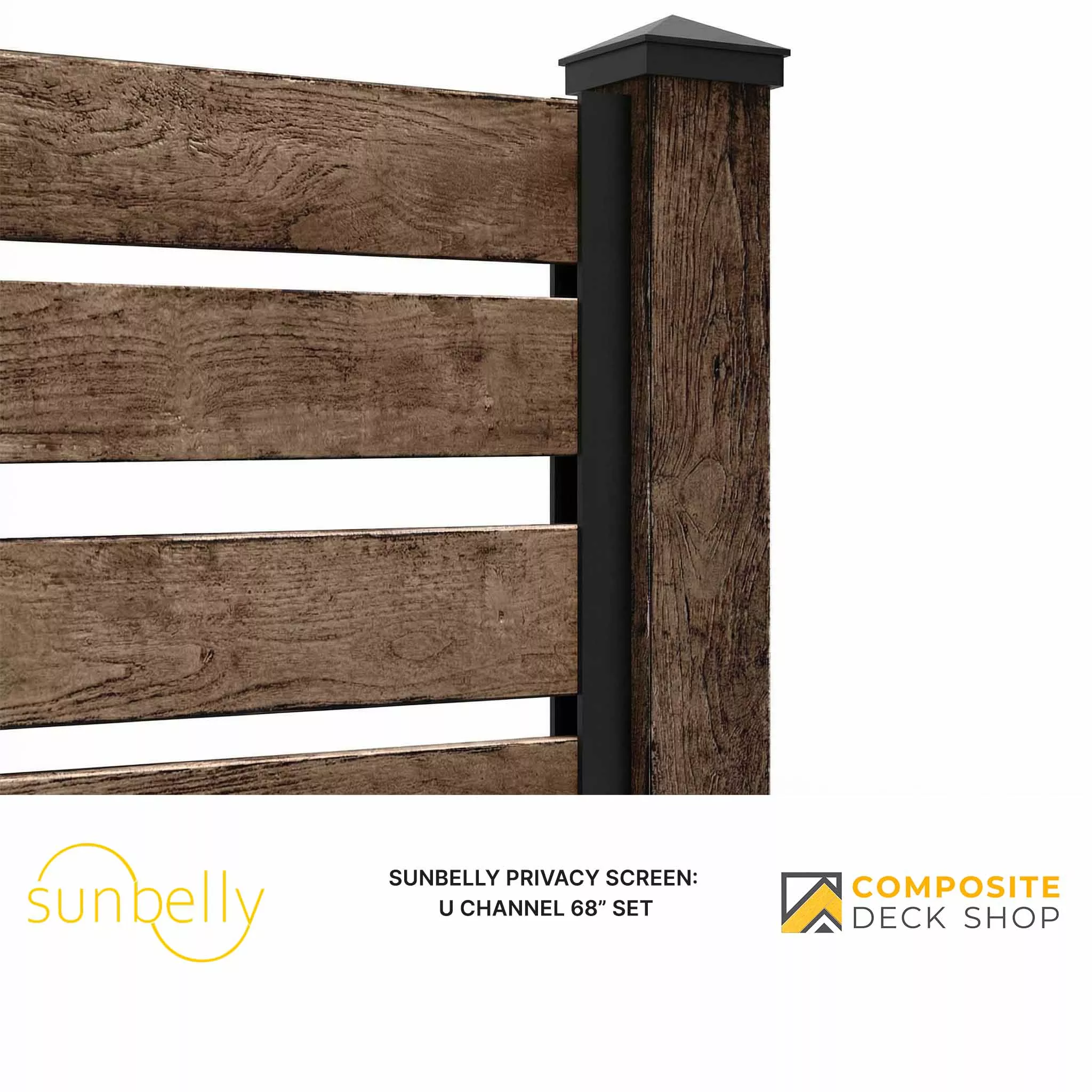 Sunbelly Privacy Screen - U Channel 68” Set