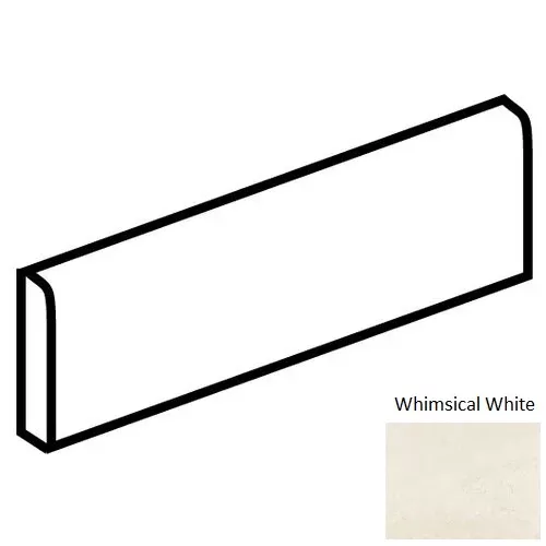 Theoretical Whimsical White Porcelain Floor & Wall Trim - 3" x 12" Bullnose