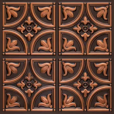 Tiny Tulips - Faux Tin Ceiling Tile - Glue up - 24 in x 24 in - #148 - (Pack of 25) / 100 sqft