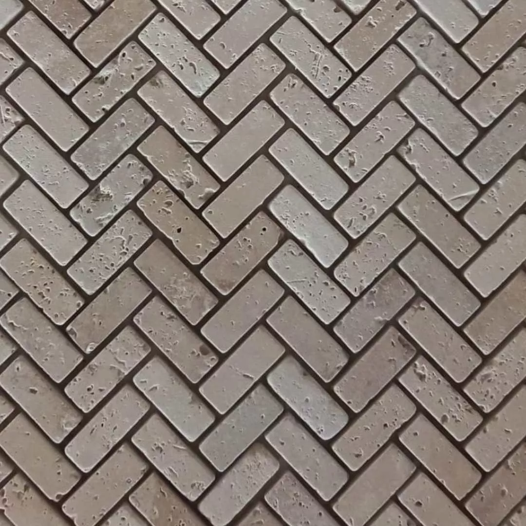 TRAVERTINE BEIGE, HERRINGBONE, Mosaic - Mediterranean