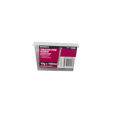Treated Pine Screw 10g x 100mm Gal Timber Screws Box of 100