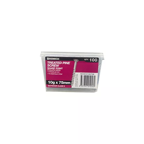 Treated Pine Screw 10g x 75mm Gal Timber Screws Box of 100