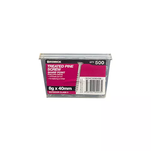 Treated Pine Screw 8g x 40mm (Phillips Drive) Gal Timber Screws Box of 500