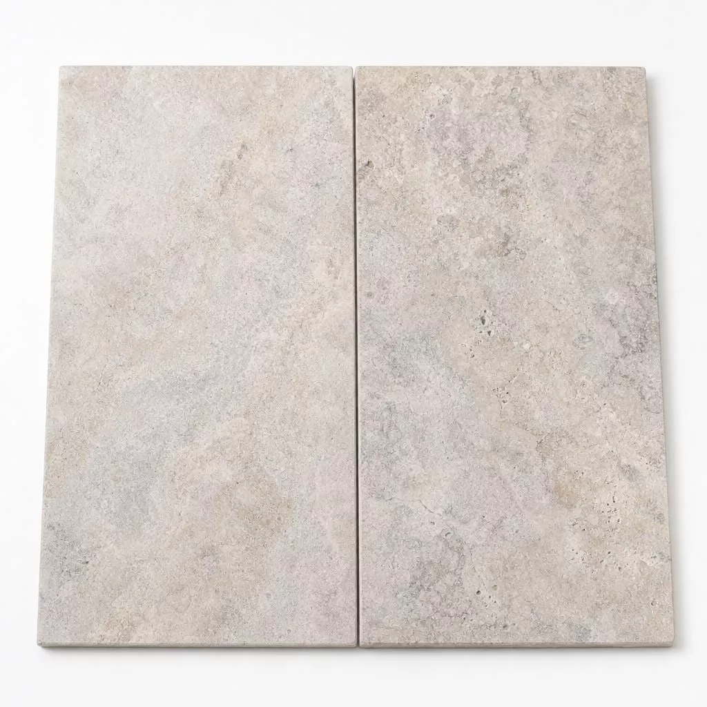 Tuscany Silver 12x24 HUFB 5CM Eased Edge Travertine Pool Coping