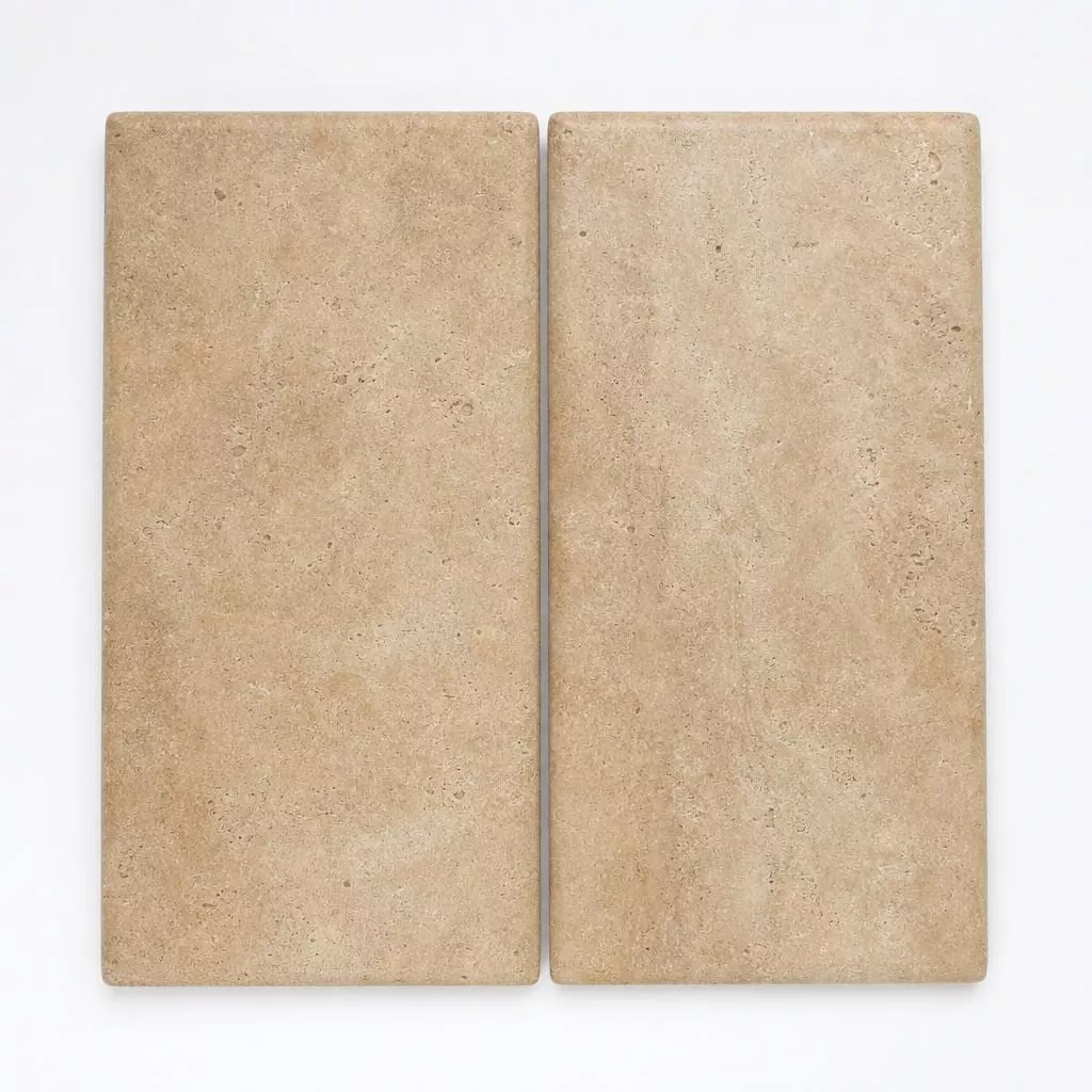 Tuscany Walnut 12x24 Eased Edge HUFB 5CM Travertine Pool Coping