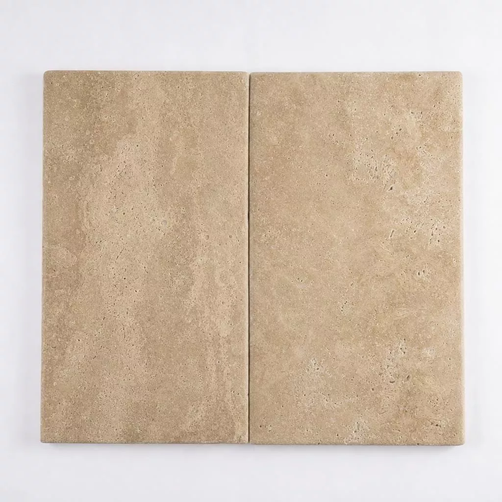 Tuscany Walnut 12x24 HUF 3CM Travertine Pool Coping