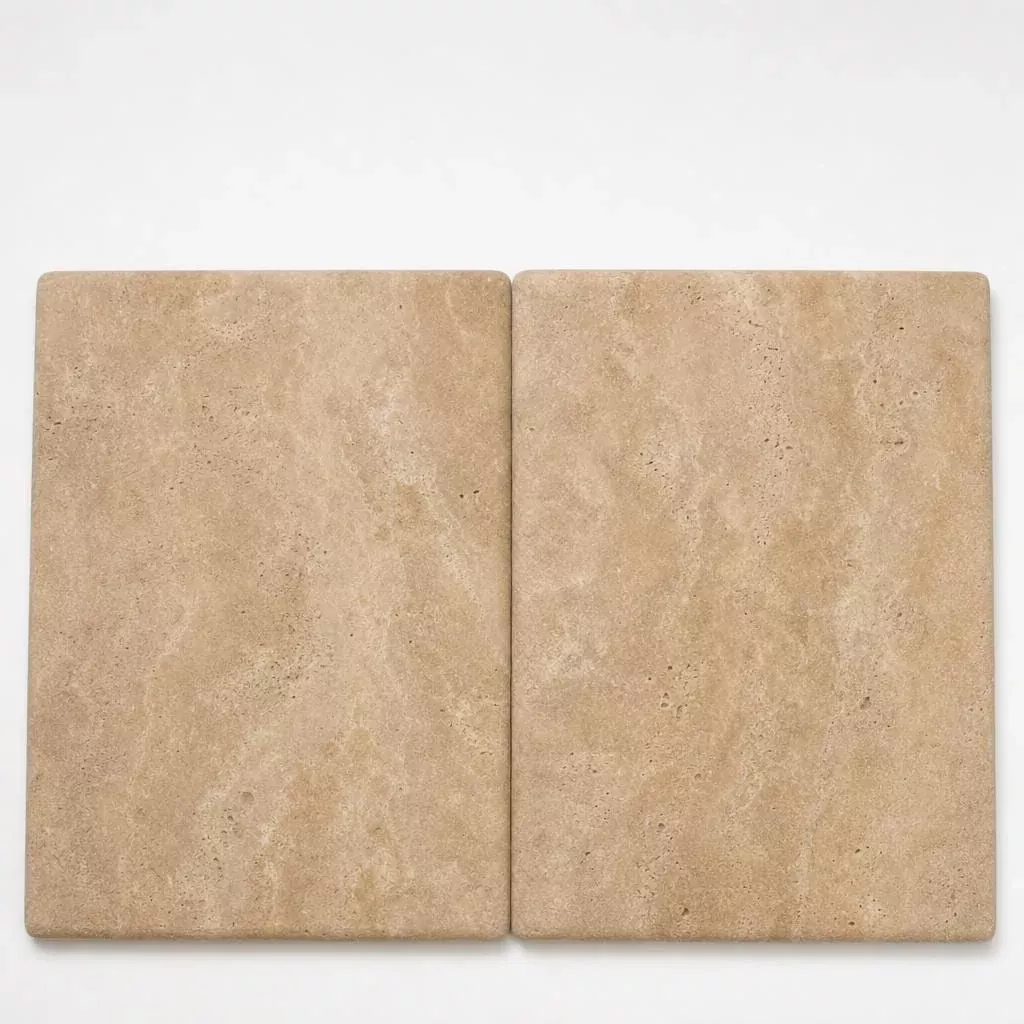 Tuscany Walnut 16x24 HUFB 5CM Eased Edge Travertine Pool Coping