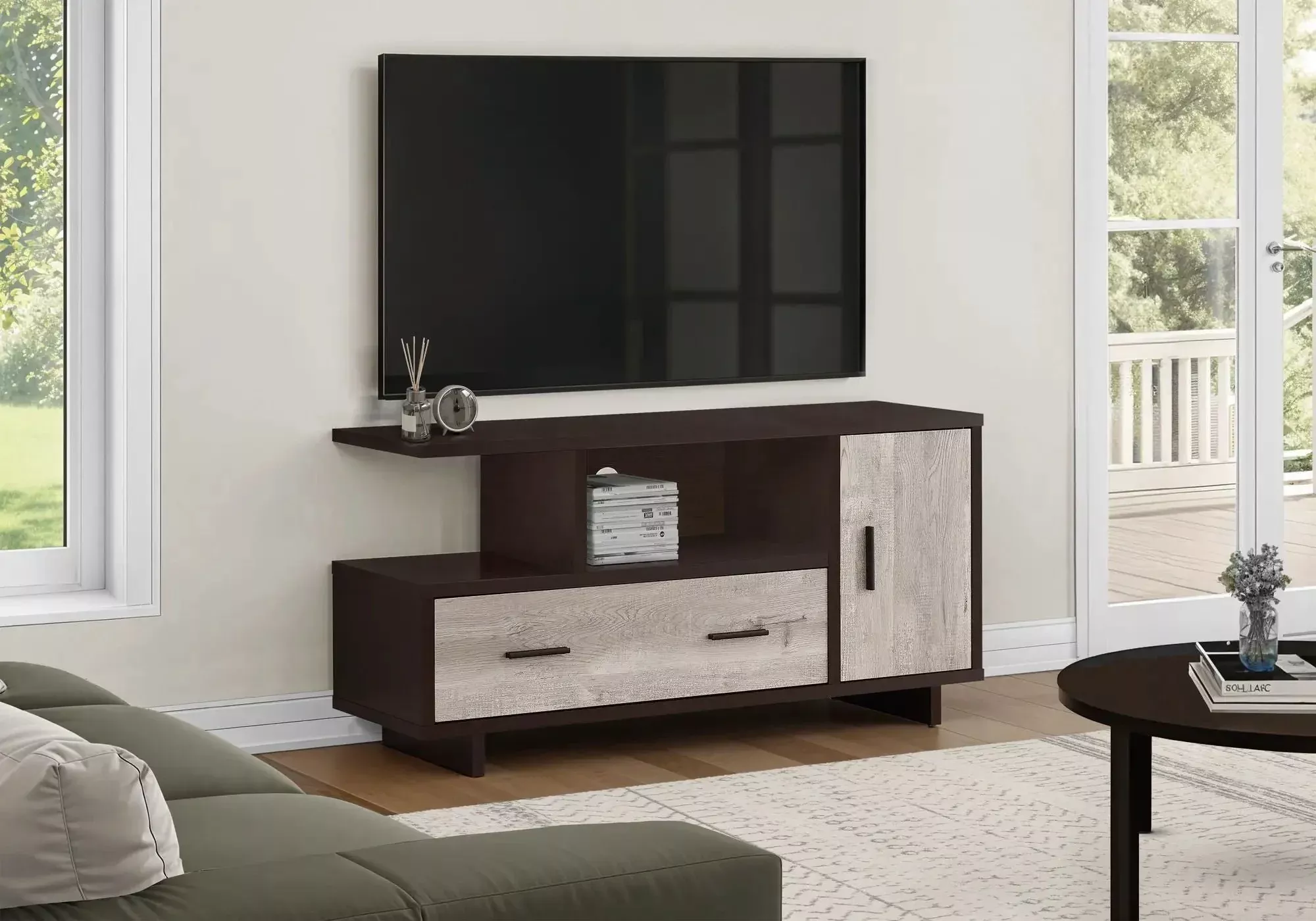 TV Stand, Console, Media Entertainment Center, Storage Cabinet, Drawers, Contemporary & Modern