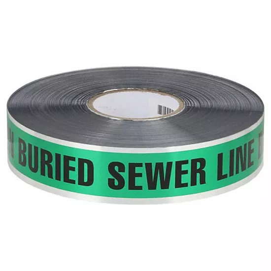 Underground Detectable Tape - Sewer Line - Green - 3" x 1000'