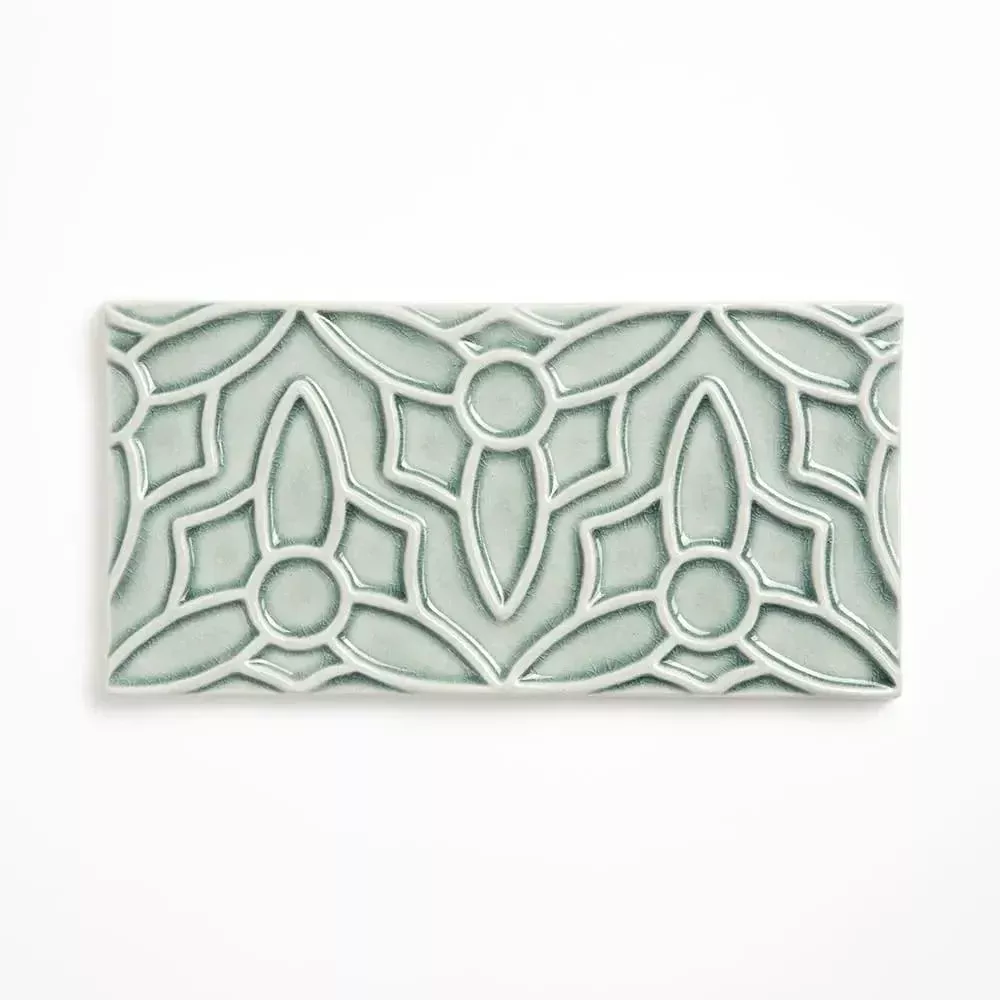 Verdant Crackled Barcelona Ceramic Accent Tiles 4x8