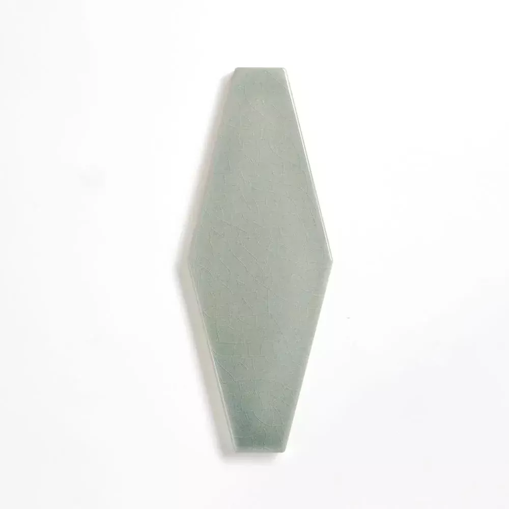 Verdant Crackled Longest Hexagon Ceramic Tiles 3x8