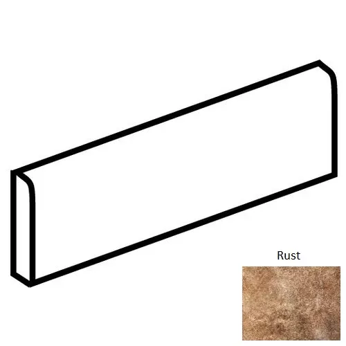 Vesale Stone Rust Porcelain Floor & Wall Trim - 3" x 13" Bullnose