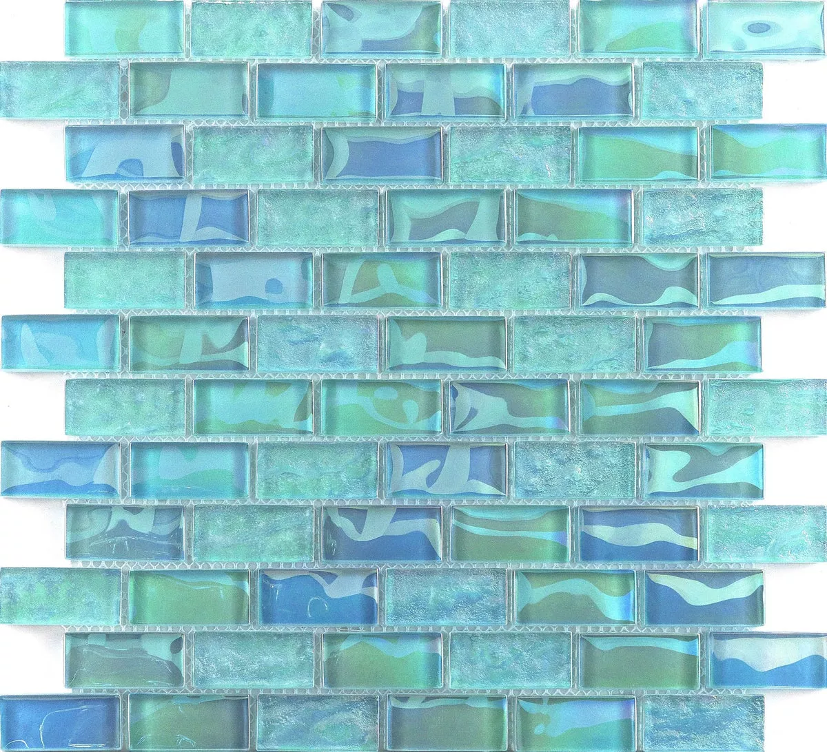 Vidrofina Aguamarina Glass 1x2 Glossy Mosaic